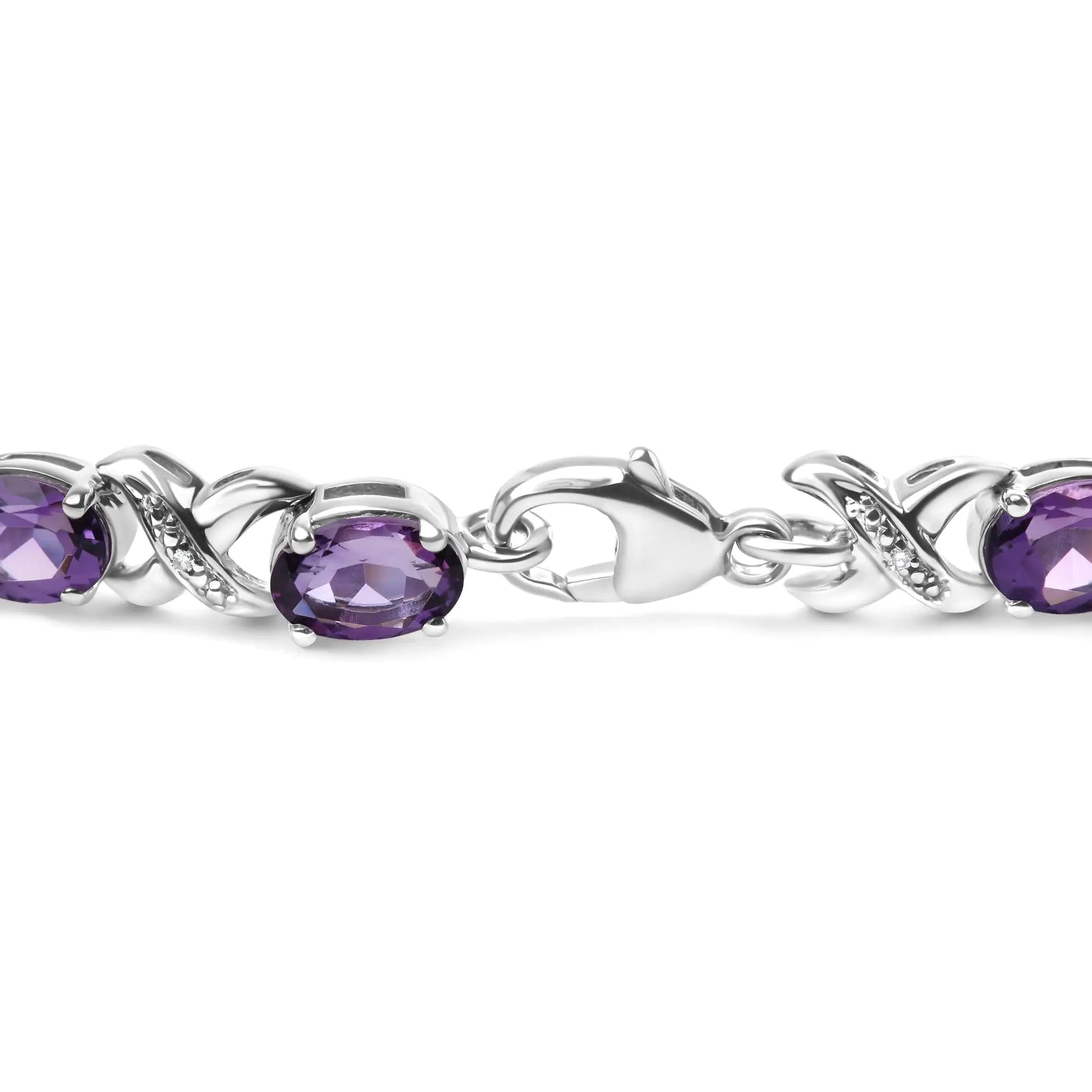 Amethyst & Diamond X-Link Bracelet