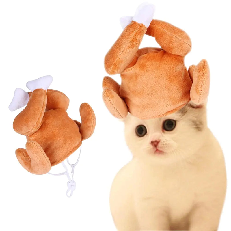 Thanksgiving Turkey Drumstick Hat for Cat Pet Thanksgiving Turkey Costumes Dog Cat Ornament