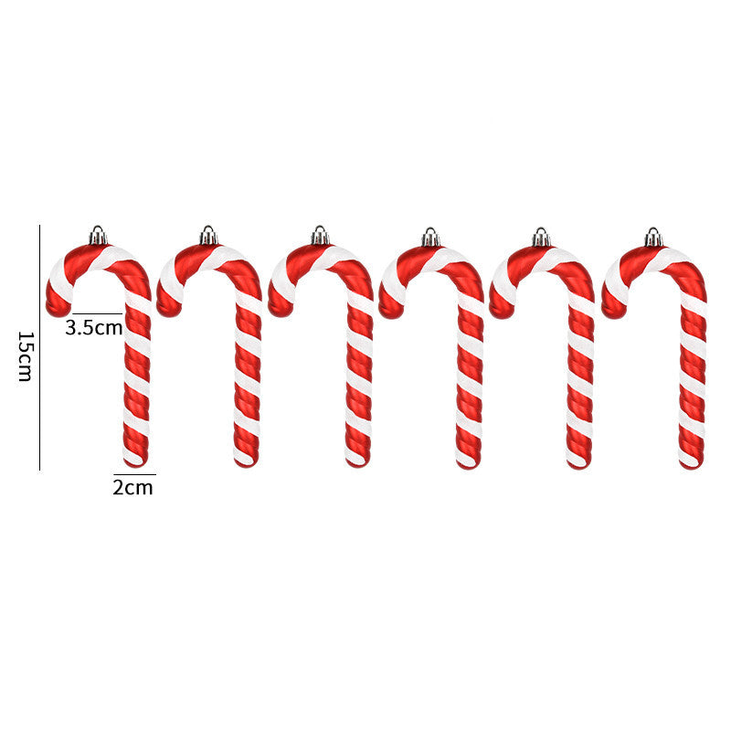 Red White And Green Painted Glitter Crutches Photography Shooting Props Christmas Decorations