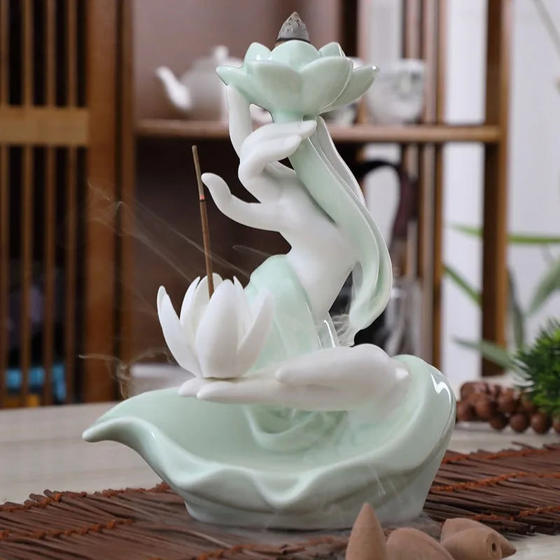 Lotus Backflow Incense Burner - The Snow Owls