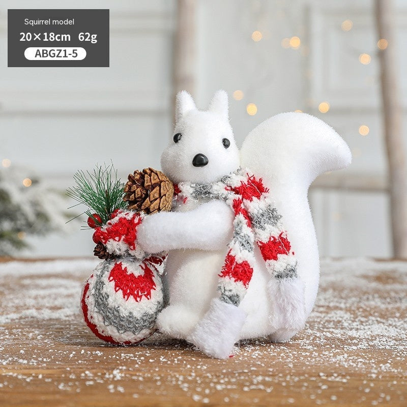 Christmas Snowman Sled Elk Squirrel Polar Bear Decorations Desktop Ornaments