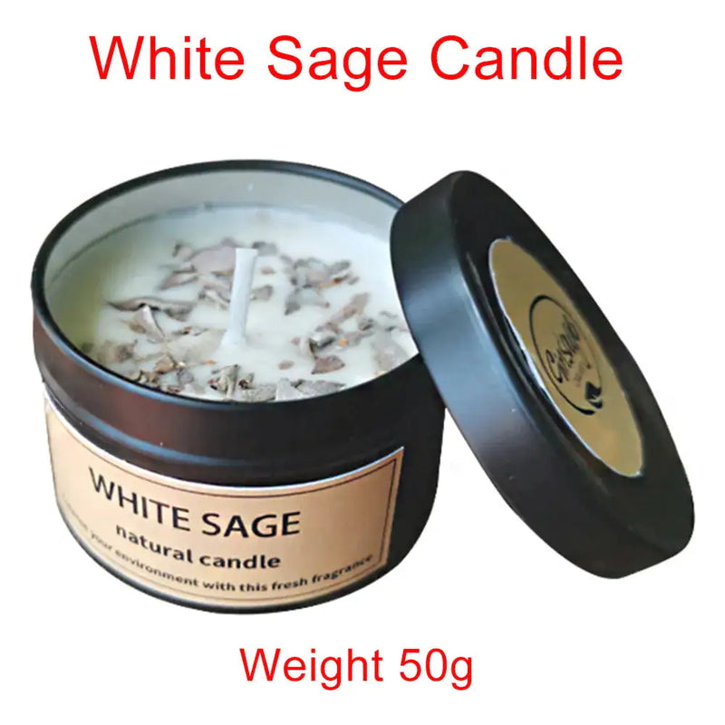 White Sage Incense Sticks Bundle And Candle - The Snow Owls