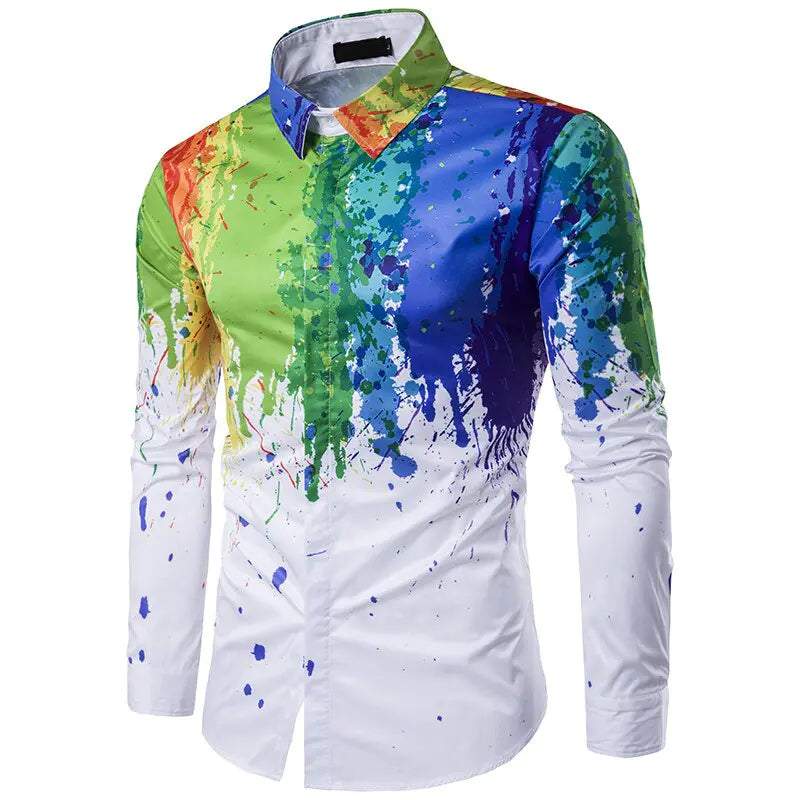 3D ink Splash Paint Color Long-sleeved - The Snow Owls