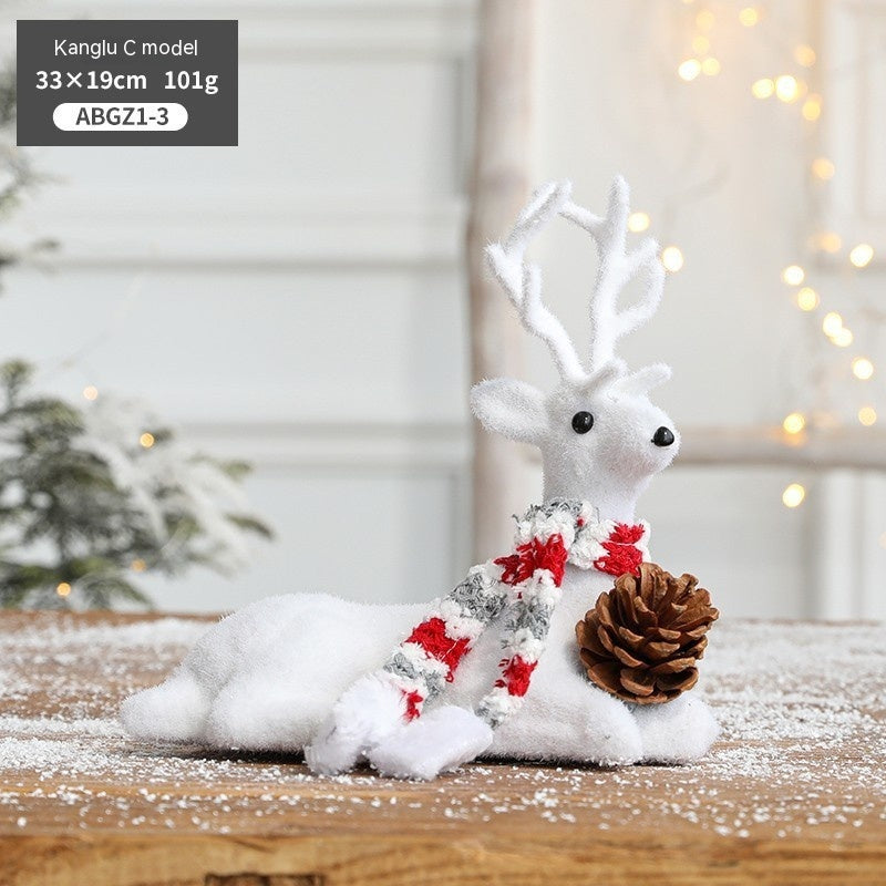Christmas Snowman Sled Elk Squirrel Polar Bear Decorations Desktop Ornaments