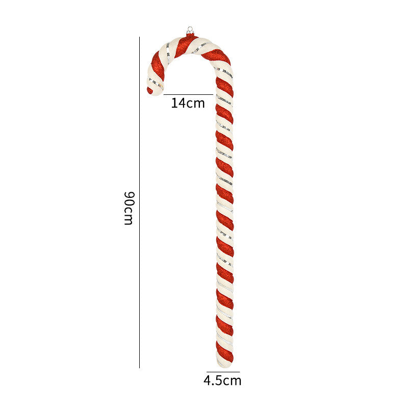 Red White And Green Painted Glitter Crutches Photography Shooting Props Christmas Decorations