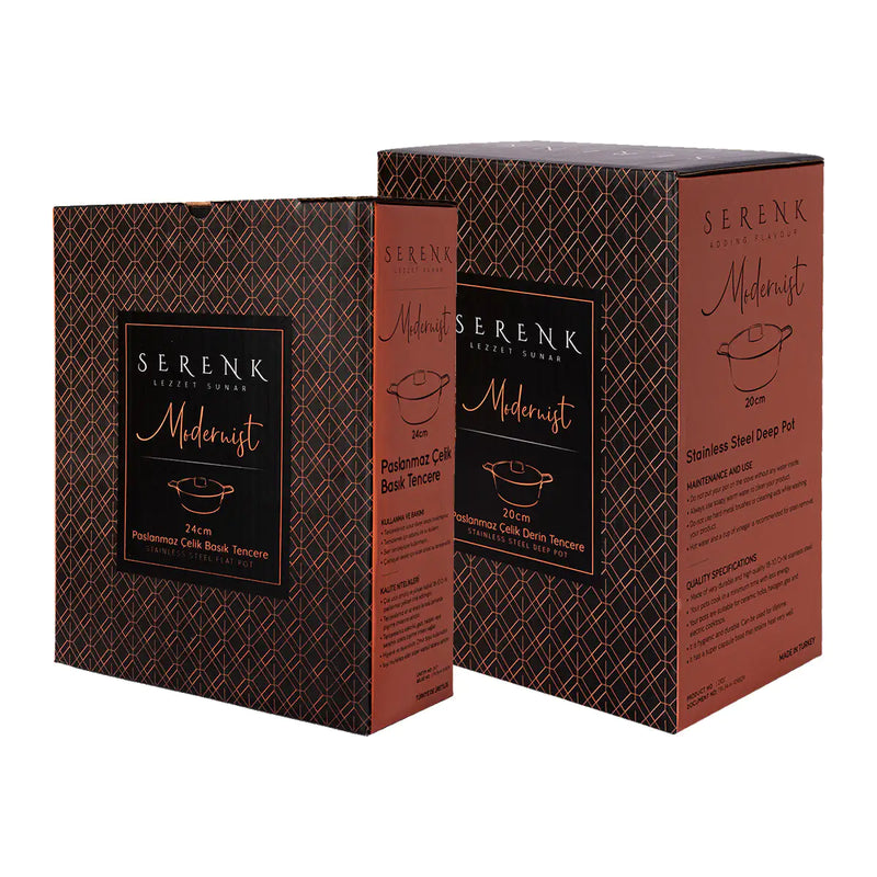 Serenk Modernist Cookware Set Saute Pan Stock Pot, 4 pcs - The Snow Owls