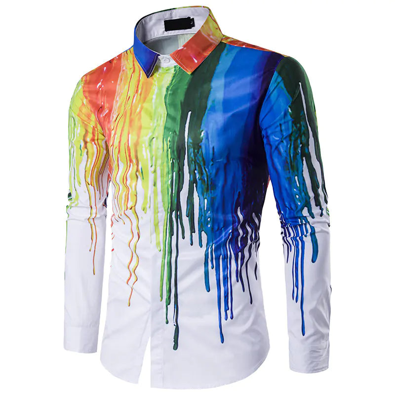 3D ink Splash Paint Color Long-sleeved - The Snow Owls