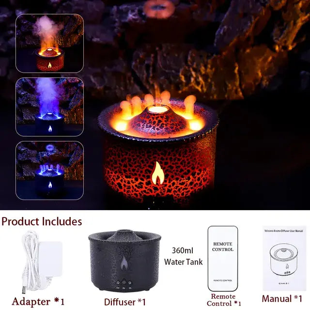 Volcano Fire Flame Air Humidifier - The Snow Owls
