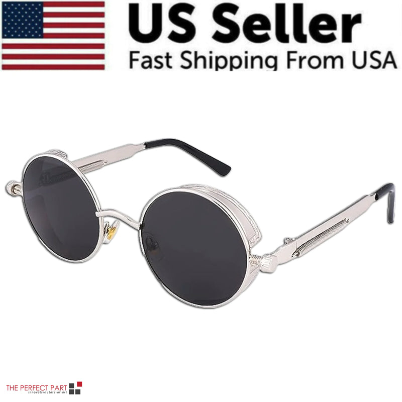 Retro Round Polarized Sunglasses Men Women Vintage Gothic Steampunk Glasses - The Snow Owls