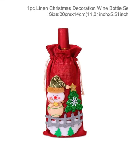 HolidayCheers™ Christmas Wine Bottle Cover – Festive Holiday Decoration