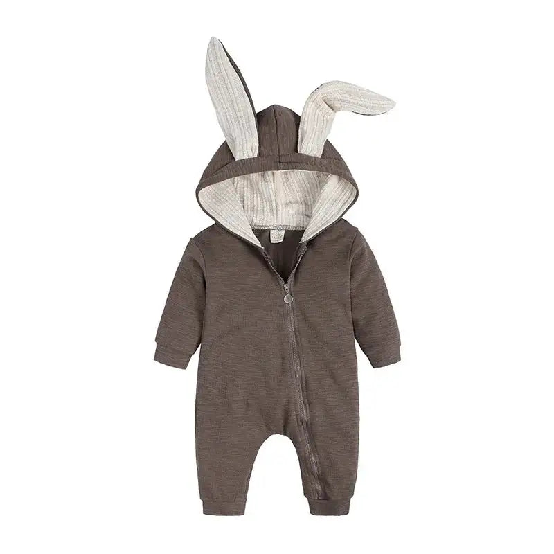 Rabbit Ear Hooded Baby Rompers - The Snow Owls