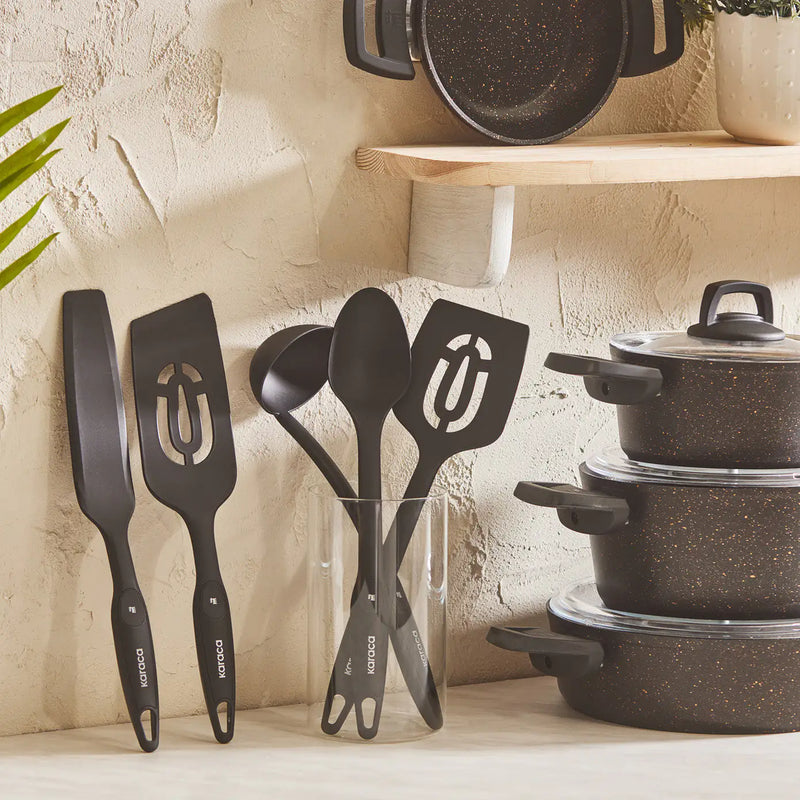 Karaca Biogranit V2 13 Piece Cookware Set Black Gold - The Snow Owls