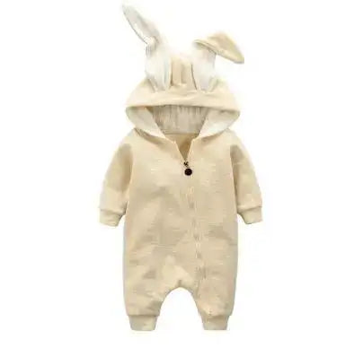 Rabbit Ear Hooded Baby Rompers - The Snow Owls