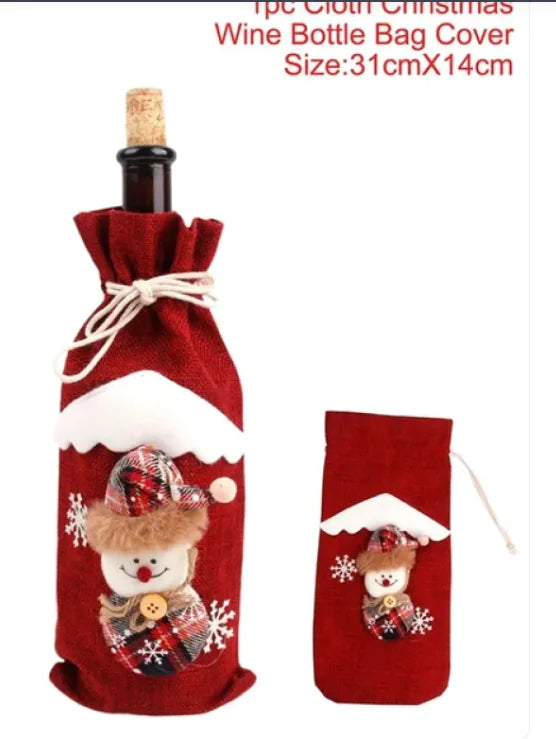 HolidayCheers™ Christmas Wine Bottle Cover – Festive Holiday Decoration