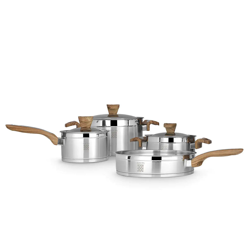 Serenk Definition Stainless Steel 7 Pieces Cookware Set - The Snow Owls