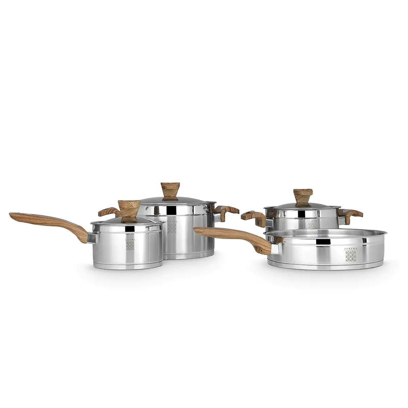 Serenk Definition Stainless Steel 7 Pieces Cookware Set - The Snow Owls
