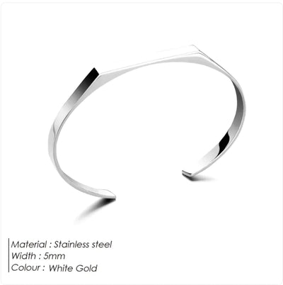 Men's Minimalist Geometric Stainless Steel Bracelet - The Snow Owls
