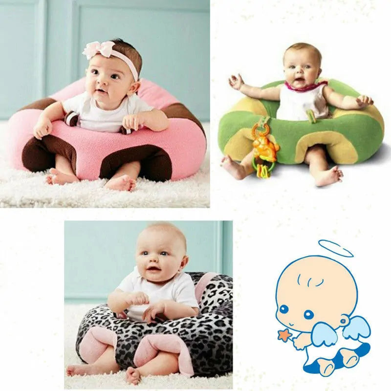 Baby Support Seat: Comfortable Sit Up Soft Chair Cushion Sofa Plush Pillow Toy Bean Bag - The Snow Owls
