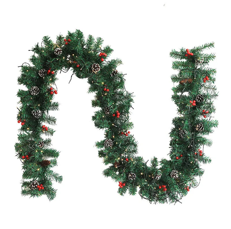 Garland Cane Christmas Decoration Pre-Lit 2.7m Green Garland Cane Decoration