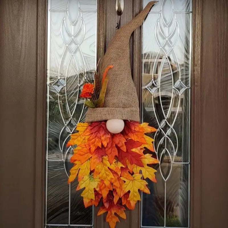 Autumn Gnome Wreath for Thanksgiving Decor