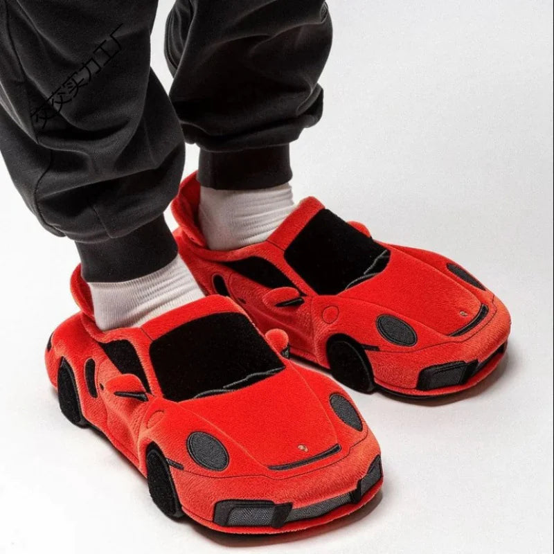 Racing Car Plush Slippers - The Snow Owls