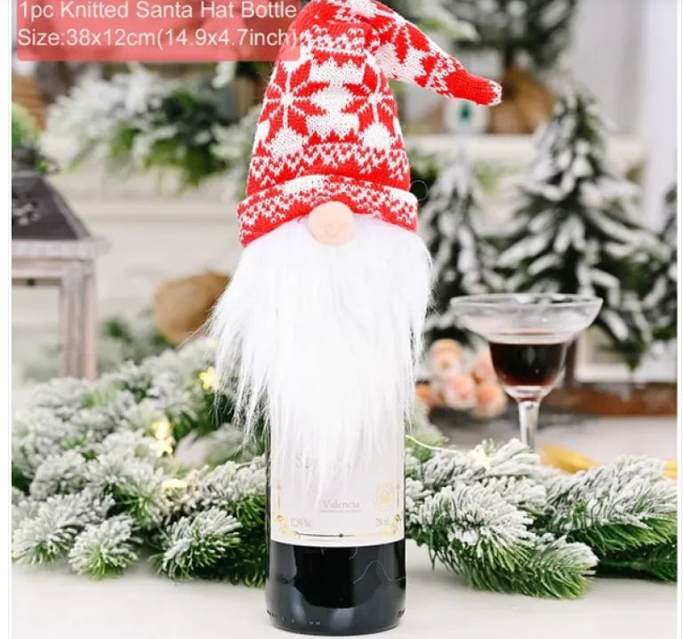 HolidayCheers™ Christmas Wine Bottle Cover – Festive Holiday Decoration