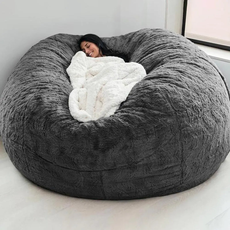 Giant Fluffy Fur Bean Bag - The Snow Owls