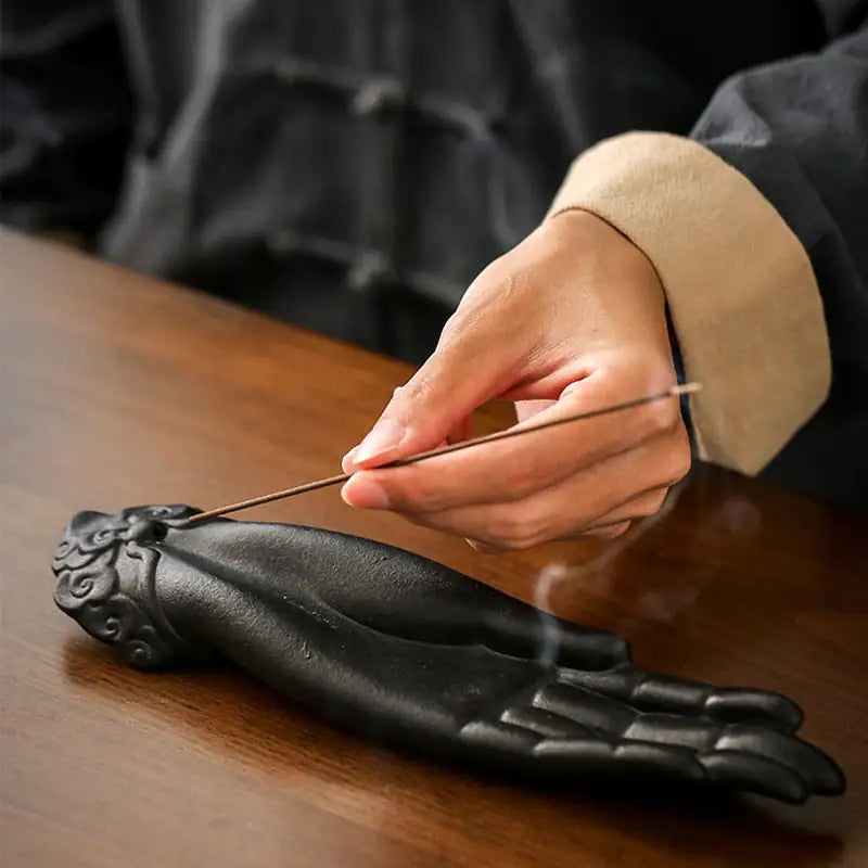 Incense Stick Holder Sculpture - The Snow Owls